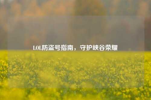 LOL防盗号指南,守护峡谷荣耀