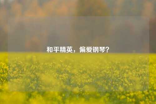 和平精英，偏爱钢琴？