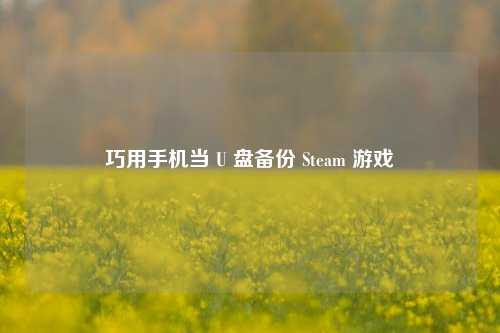 巧用手机当 U 盘备份 Steam 游戏
