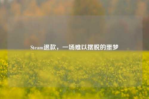 Steam退款，一场难以摆脱的噩梦