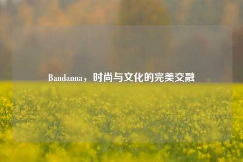 Bandanna,时尚与文化的完美交融