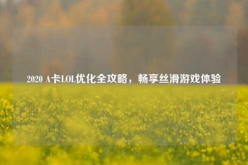 2020 A卡LOL优化全攻略，畅享丝滑游戏体验