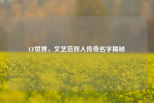 CF世界，文艺范双人传奇名字揭秘