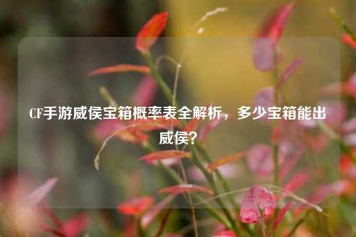 CF手游威侯宝箱概率表全解析,多少宝箱能出威侯?