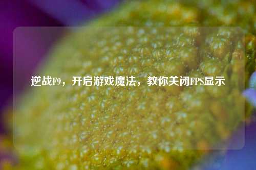 逆战F9，开启游戏魔法，教你关闭FPS显示