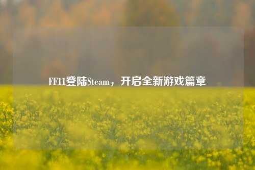 FF11登陆Steam,开启全新游戏篇章