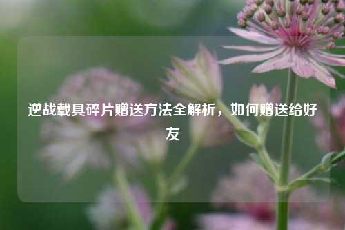 逆战载具碎片赠送方法全解析，如何赠送给好友
