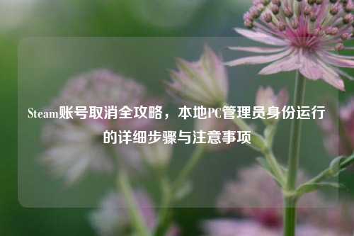 Steam账号取消全攻略,本地PC管理员身份运行的详细步骤与注意事项