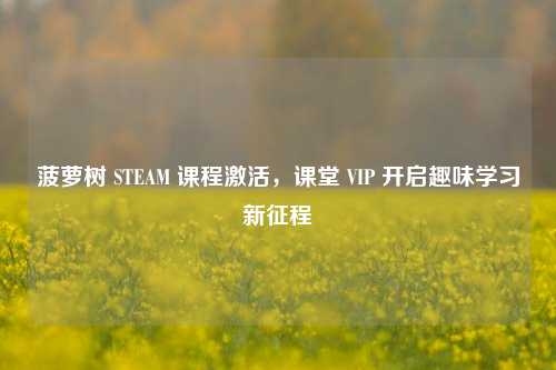 菠萝树 STEAM 课程激活,课堂 VIP 开启趣味学习新征程