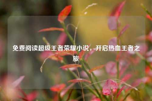 免费阅读超级王者荣耀小说,开启热血王者之旅