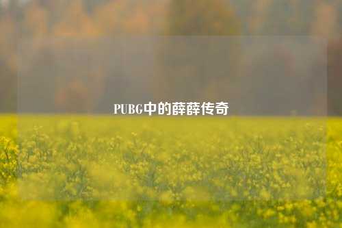 PUBG中的薛薛传奇