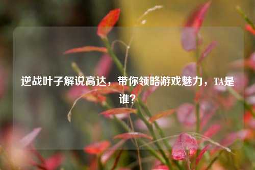 逆战叶子解说高达,带你领略游戏魅力,TA是谁?