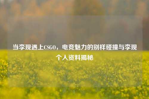 当李现遇上CSGO,电竞魅力的别样碰撞与李现个人资料揭秘