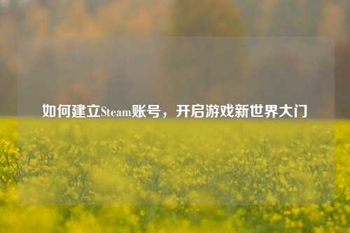 如何建立Steam账号,开启游戏新世界大门