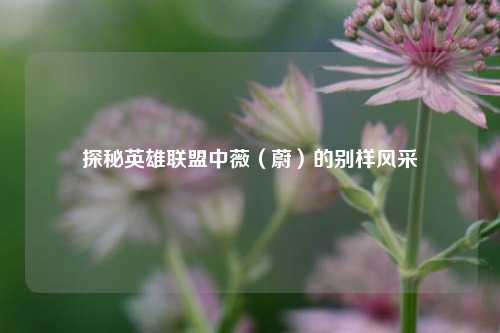 探秘英雄联盟中薇（蔚）的别样风采