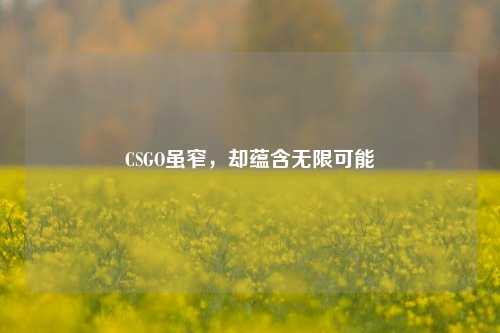 CSGO虽窄,却蕴含无限可能