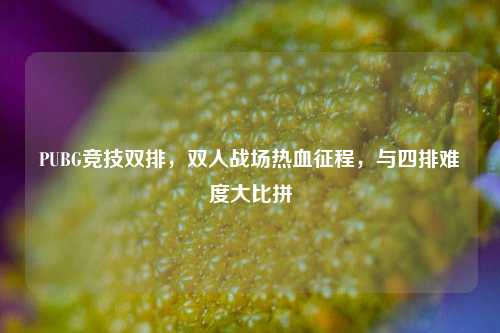 PUBG竞技双排,双人战场热血征程,与四排难度大比拼