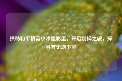 探秘和平精英小木屋彩蛋,开启别样之旅,探寻有无地下室