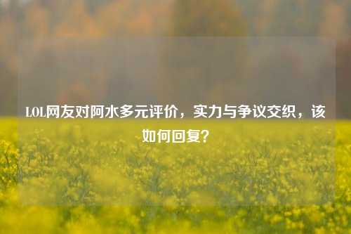 LOL网友对阿水多元评价,实力与争议交织,该如何回复?