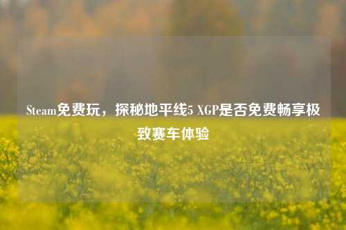 Steam免费玩,探秘地平线5 XGP是否免费畅享极致赛车体验